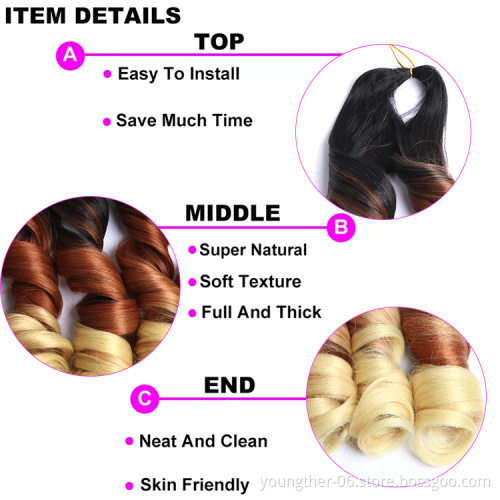 20 inch wavy Loose Braids Body Wave spiral curly braiding hair Twist afro Synthetic Crochet braiding Hair Extension